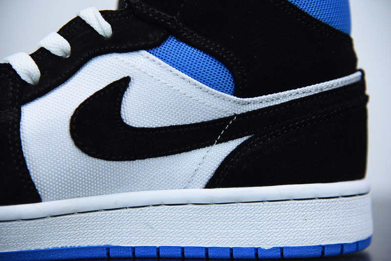 air jordan 1 mid wmns royal black white bq6472-102