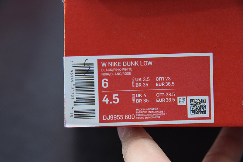 nike dunk low pink foam black (w) dj9955-600