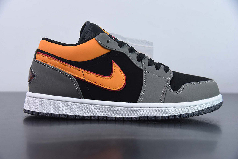 air jordan 1 low light graphite vivid orange fn7308-008