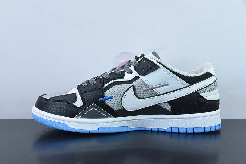 nike dunk low scrap black neutral grey university blue white dn5381-001