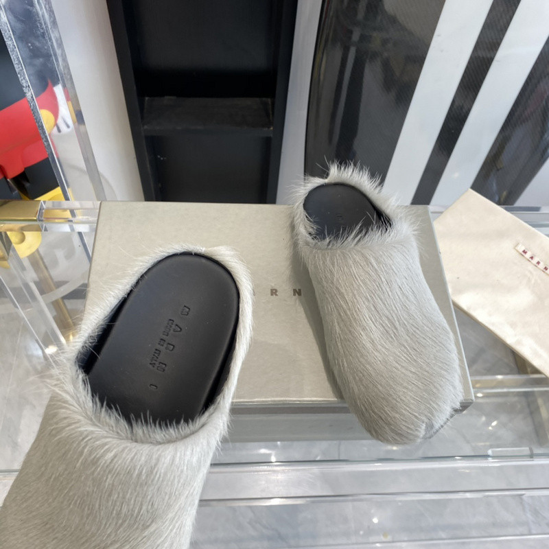 marni calf hair slippers